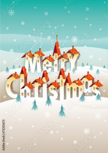 merry christmas village