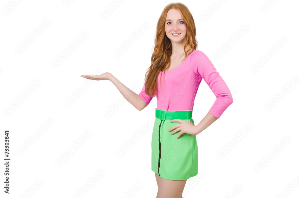 Woman isolated on the white background