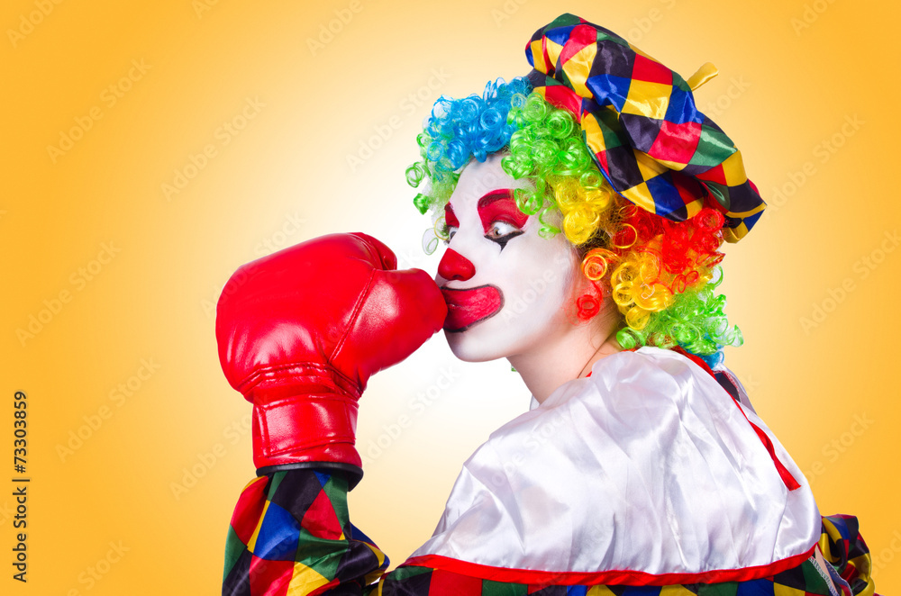 Funny clown isolated on the white Funny clown isolated on the white
