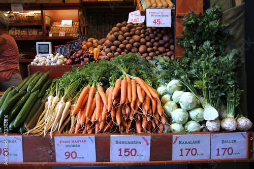 Vegetables at the market in Budapest, Hungary