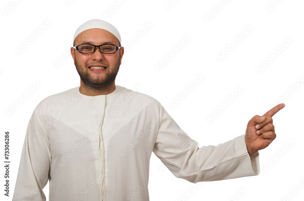 Concept with arab man isolated on white Concept with arab man isolated on white