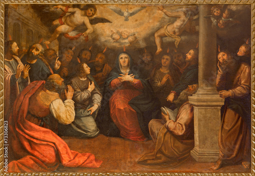 Seville - The paint of Pentecost in church San Roque