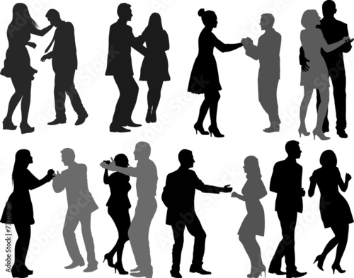 silhouette of dancers