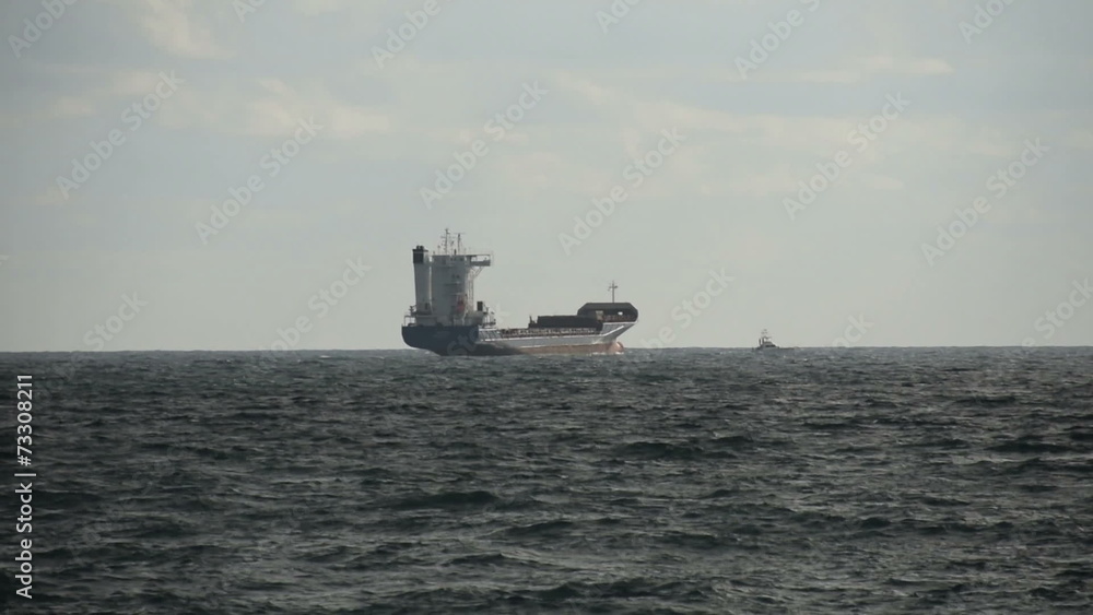 Cargo ship in the distance Cargo ship in the distance