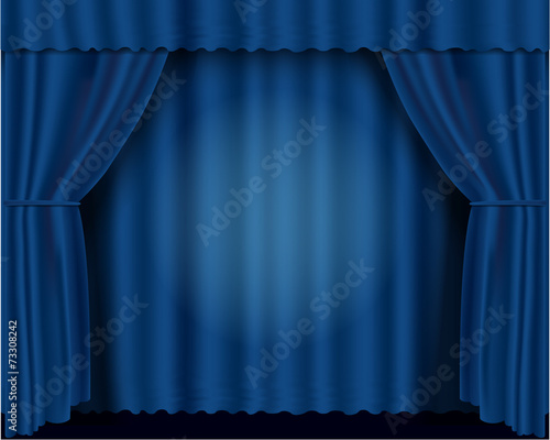 Blue vector illustration theatrical curtains