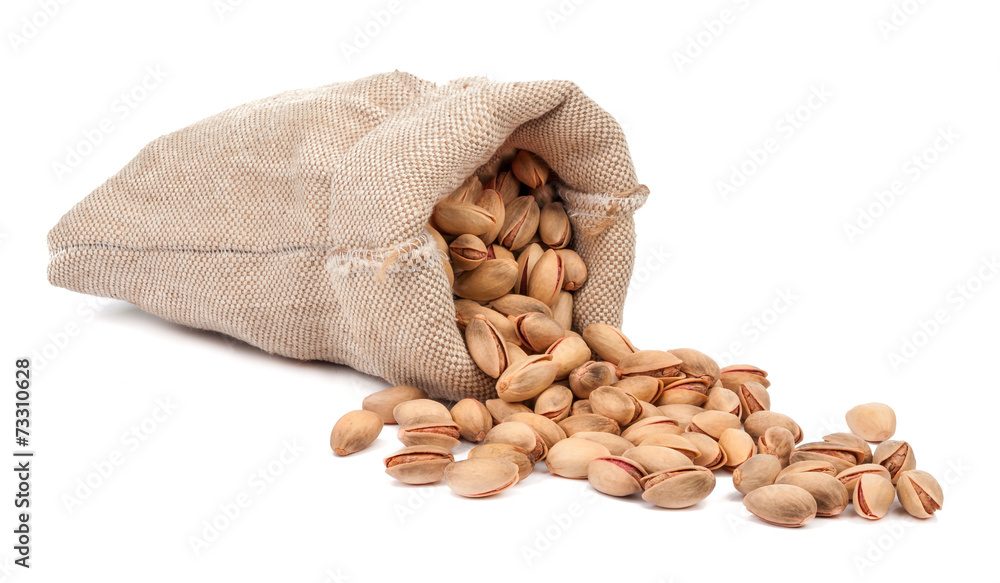 bag of pistachios isolated