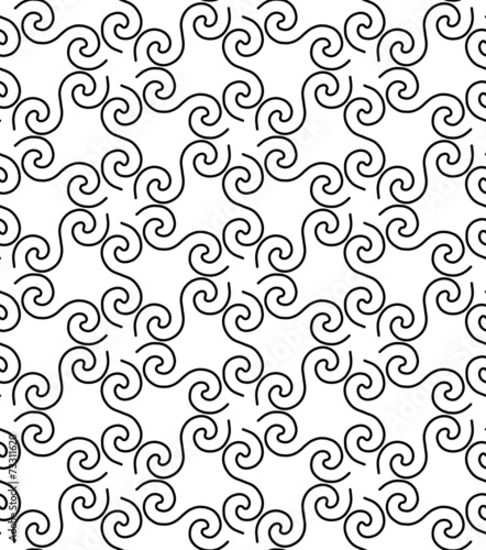 Black and white seamless pattern with twist line style.