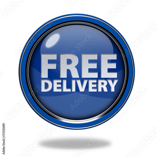 Free delivery circular icon on white background