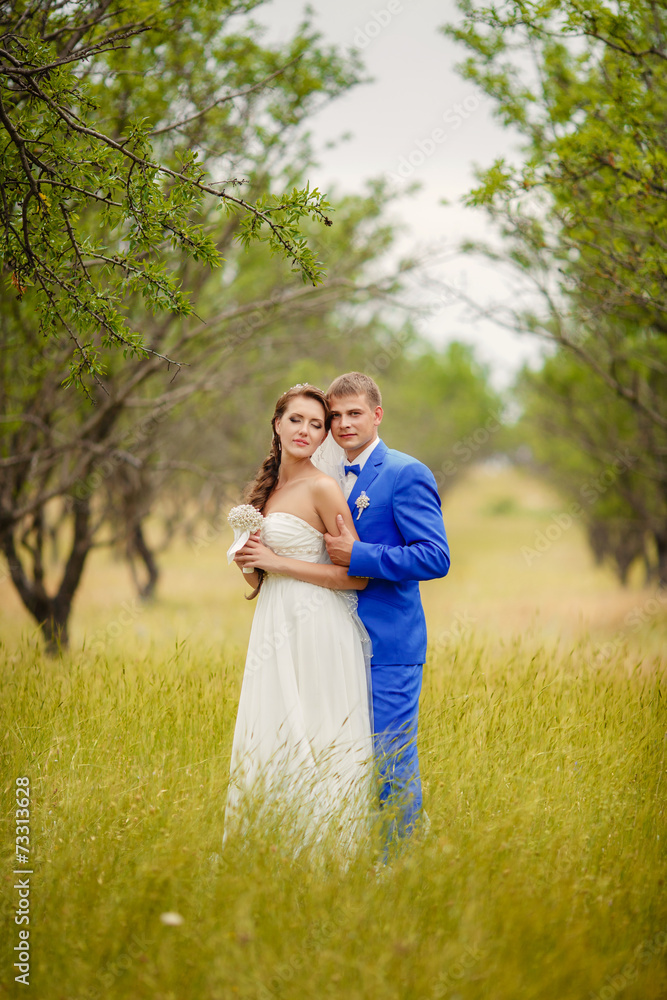 Fototapeta premium Wedding bride groom loving couple marrige day