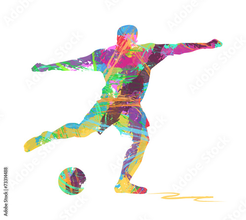 silhouette di calciatore composto da colori photo