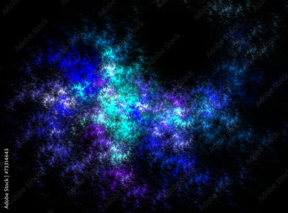 Blue chaos abstract fractal effect light background