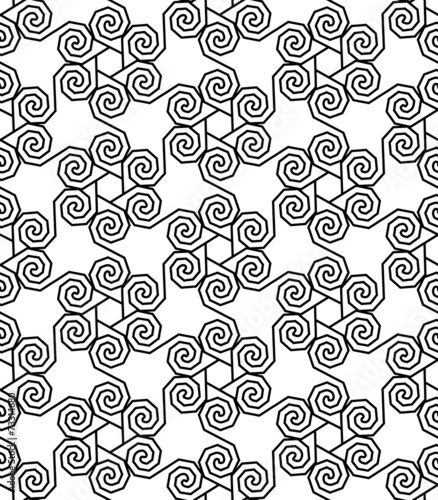 Black and white seamless pattern with twist line style.