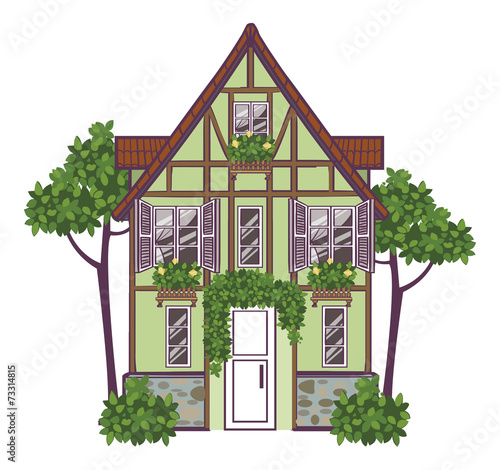 European city house. Vector illustration