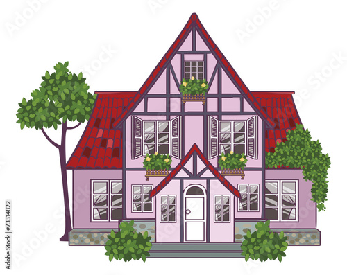 European city house. Vector illustration