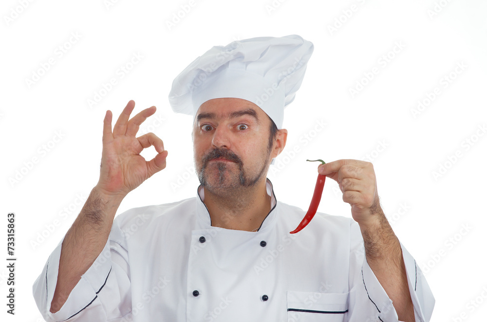 Playful Chef with chili Playful Chef with chili