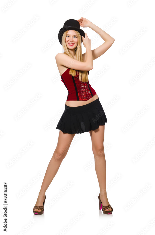 Woman magician isolated on white Woman magician isolated on white