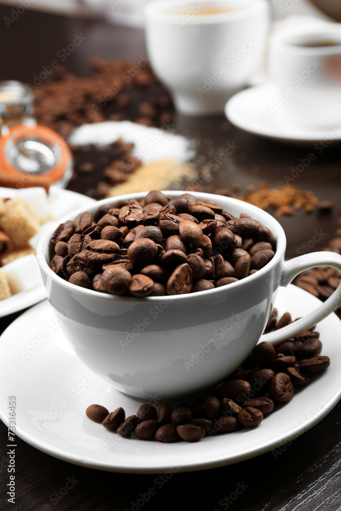 Fresh coffee with several ingredients Fresh coffee with several ingredients