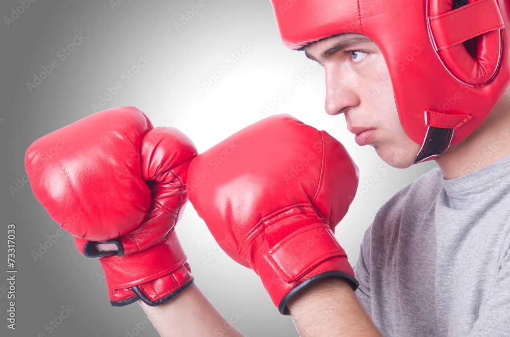 Funny boxer isolated on the white background Funny boxer isolated on the white background