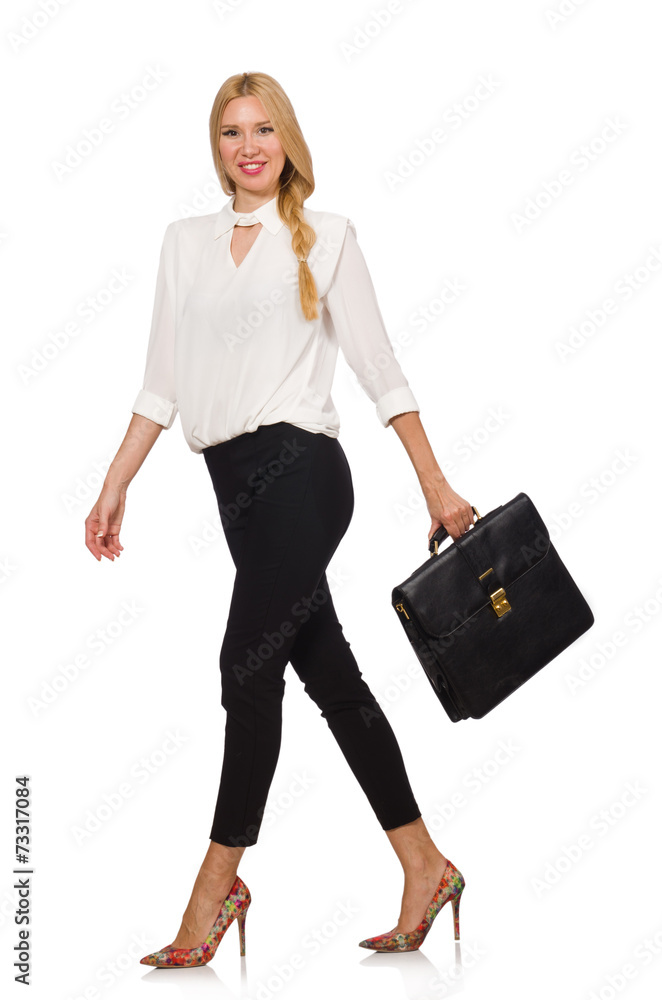 Businesswoman isolated on the white background