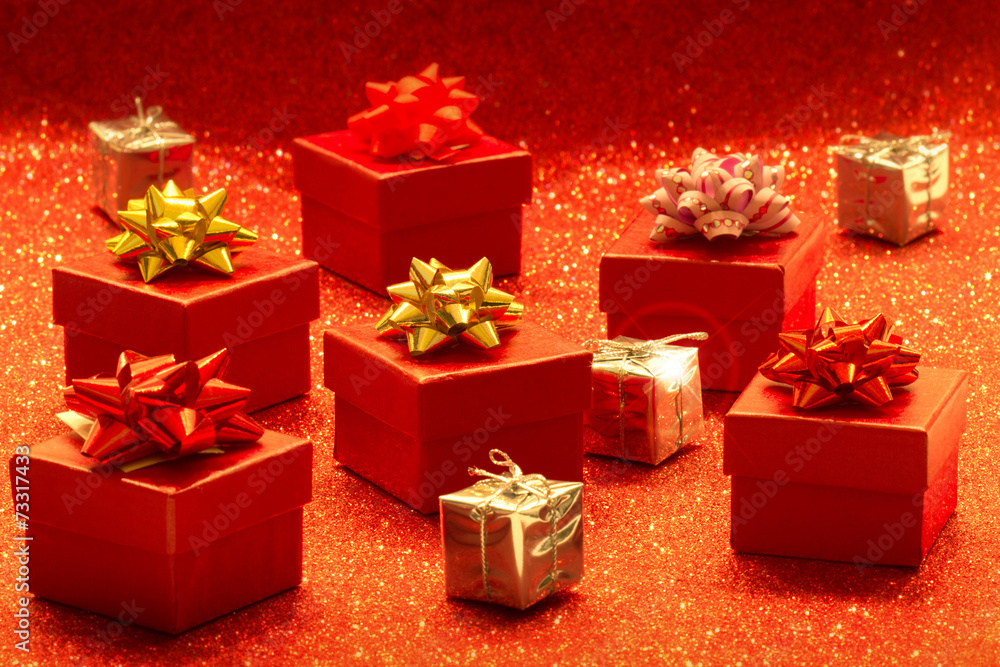 Obraz premium red gift boxes