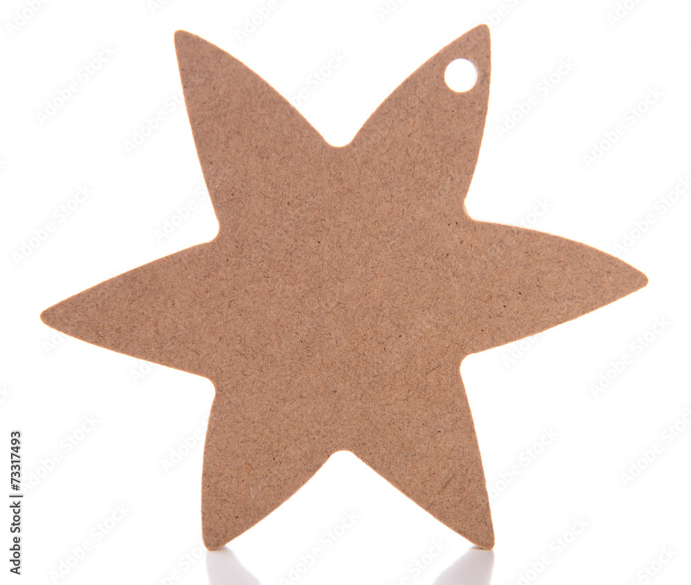 Wooden toy star for hand made decor, isolated on white Wooden toy star for hand made decor, isolated on white