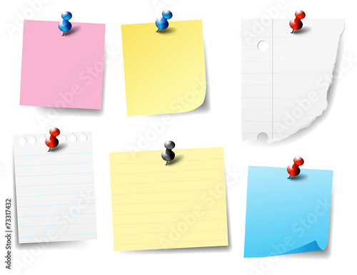 Pinned Paper Notes - Post it, Labels,