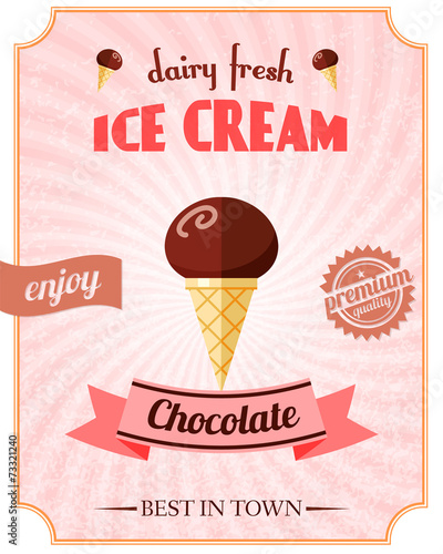 Chocolate ice cream poster