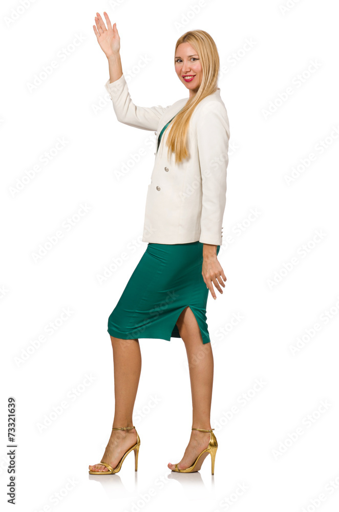 Businesswoman in business concept isolated on white Businesswoman in business concept isolated on white