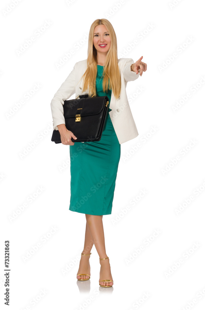 Businesswoman in business concept isolated on white Businesswoman in business concept isolated on white
