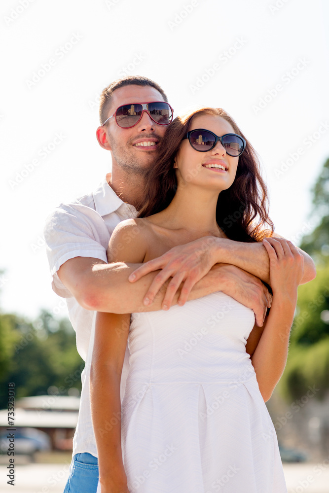 smiling couple in city smiling couple in city