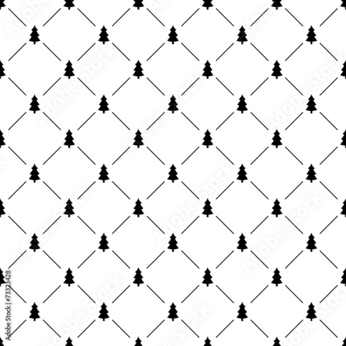 Seamless simple pattern with Christmas tree