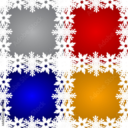 Set of Christmas backgrounds with snowflakes around