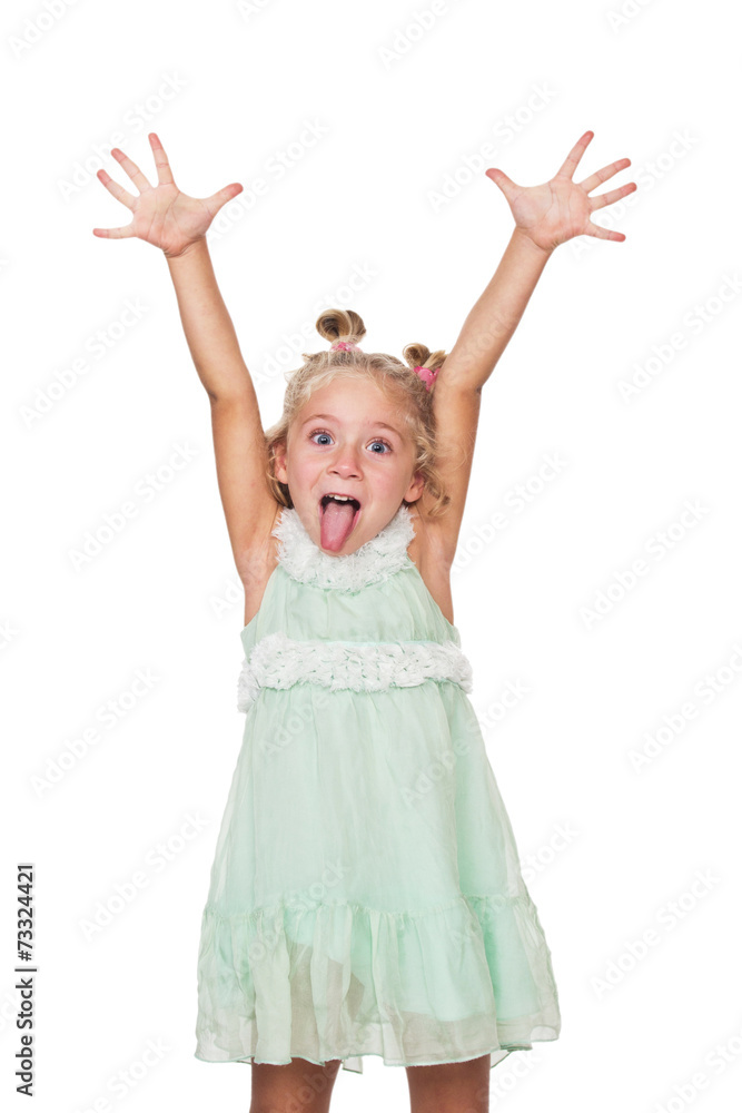 Little girl showing tongue Little girl showing tongue