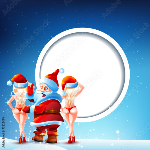 Santa Claus and two girls