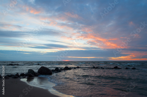 beautiful sea landscape after sunset