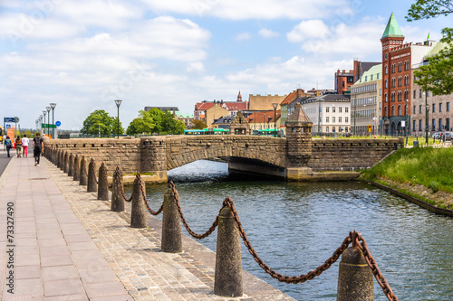 Fotografie Petri Bridge in the old town of Malmo, Sweden