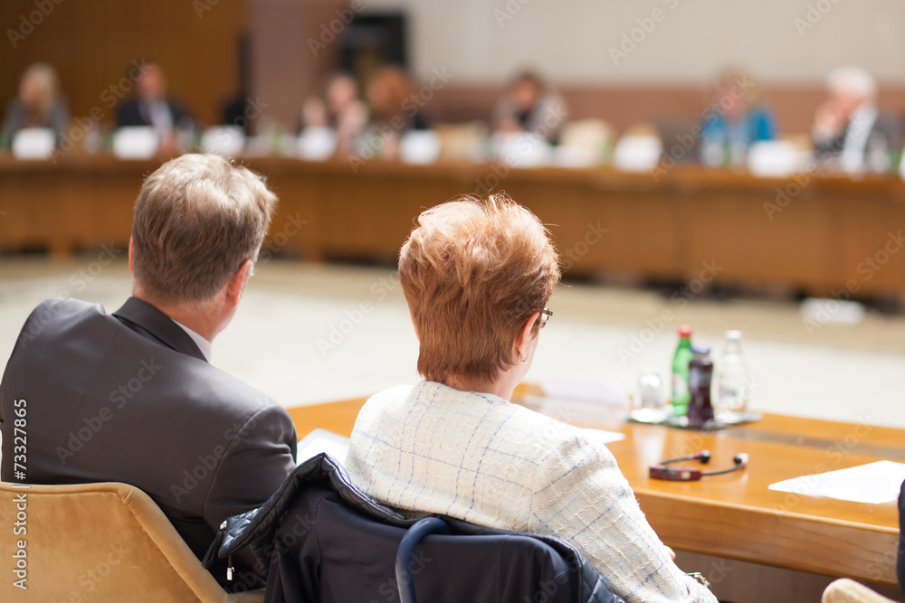 Obraz premium man and woman at conference