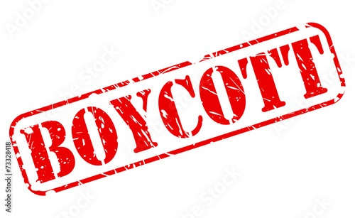 Boycott red stamp text