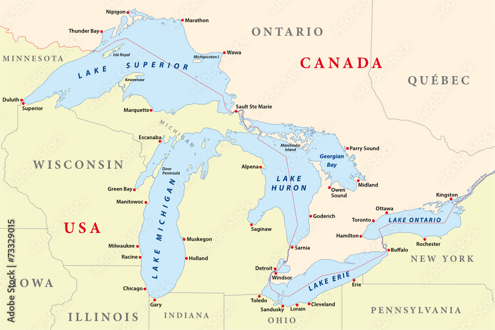 map of great lakes