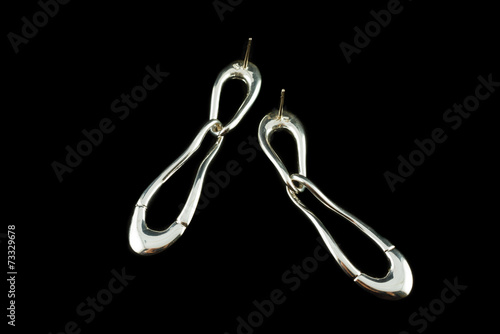 silver earrings with crystals