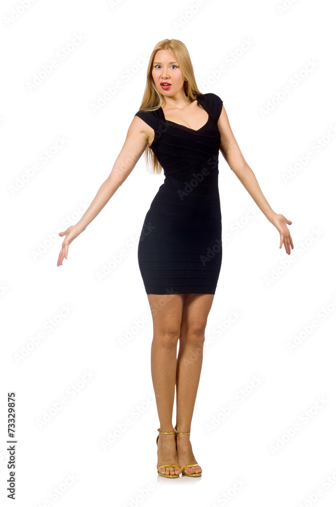 Woman in fashion concept isolated on white Woman in fashion concept isolated on white