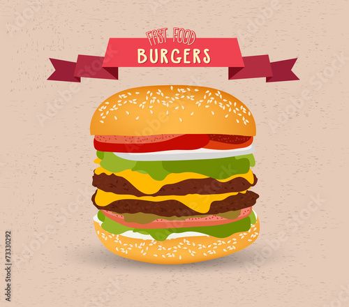 Vintage burger poster design