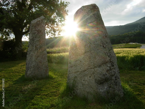 Billede på lærred Megalith St.Aubin  - switzerland