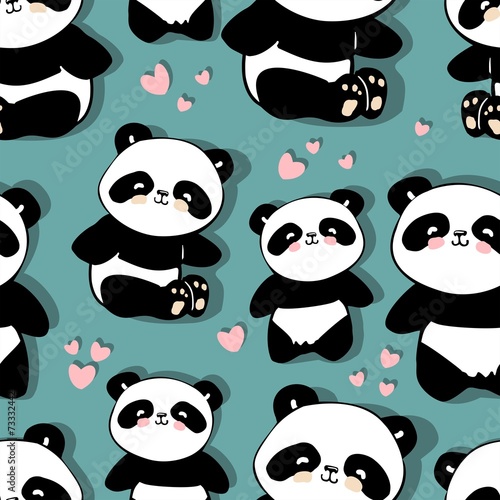 Fototapeta Naklejka Na Ścianę i Meble -  panda cute pattern