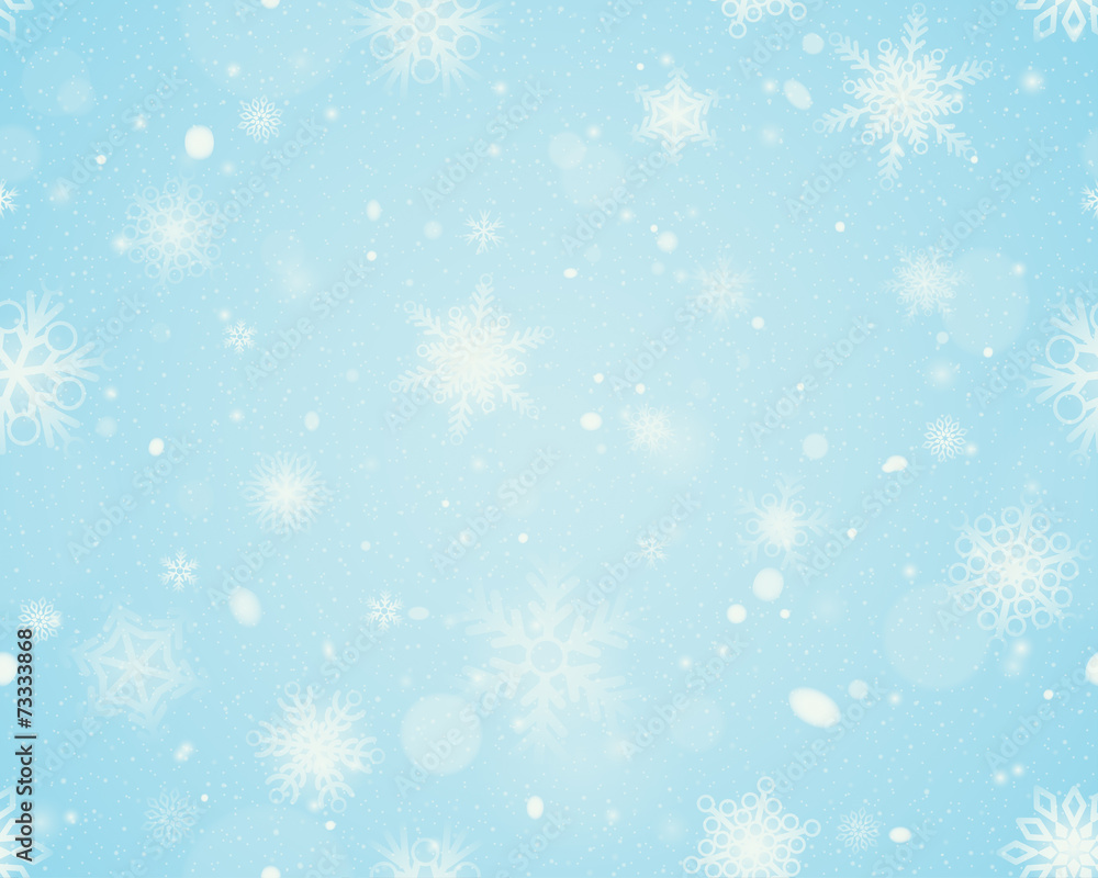 Snowflakes seamless background - Blue