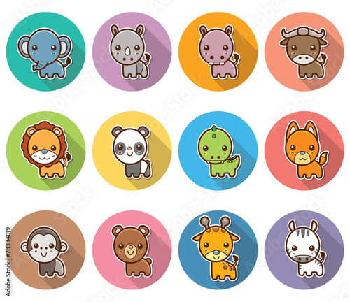 Fototapeta Naklejka Na Ścianę i Meble -  Vector Illustration of Cartoon animals