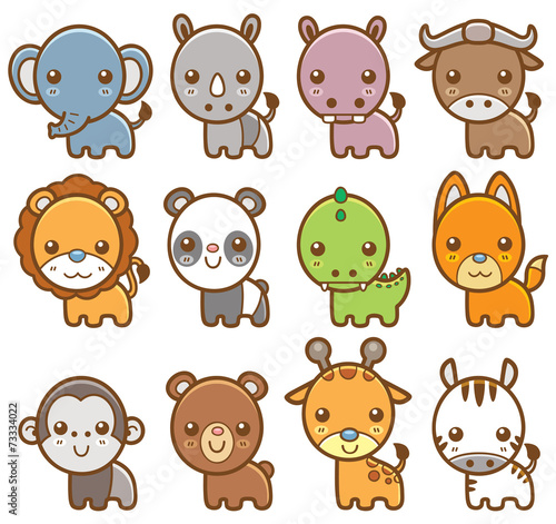 Fototapeta Naklejka Na Ścianę i Meble -  Vector Illustration of Cartoon animals