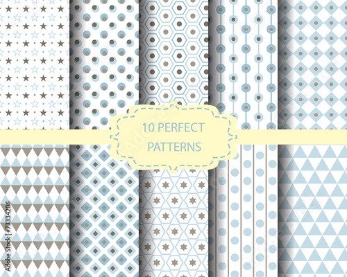 10 blue geometric patterns