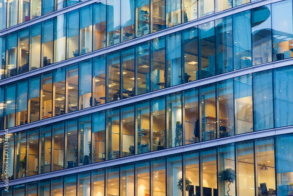 Windows of Skyscraper Business Office, Corporate building in Lon Stock ...