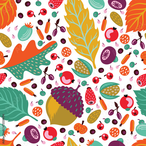 Autumn floral seamless pattern